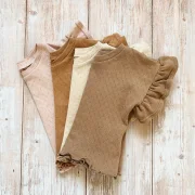 Kinder Volantshirt Pointelle Milk | Kurzarm | Handmade