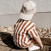 Kinder Oversize T-Shirt aus Bio Rib Jersey – Streifen Natural | Handgemachtes Unisex Shirt für Kinder