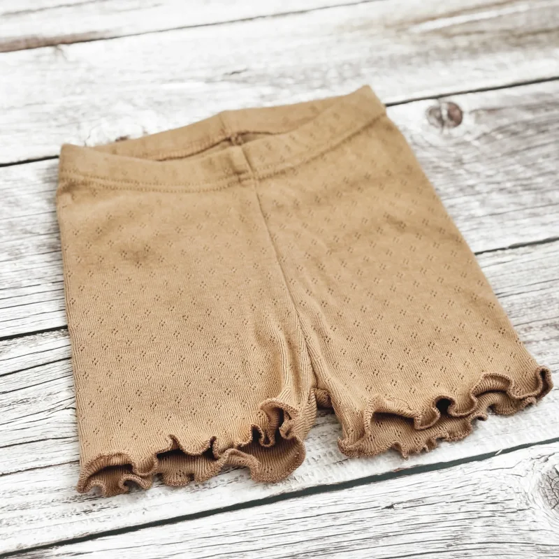 Kinder Shorts Pointelle Caramel | Handmade