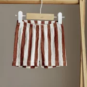 Kinder Shorts aus Bio Rib Jersey – Streifen Natural | Bequeme handgemachte Sommer Shorts für Babys & Kinder