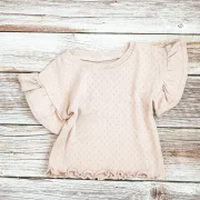 Kinder Volantshirt Pointelle Blush | Kurzarm | Handmade