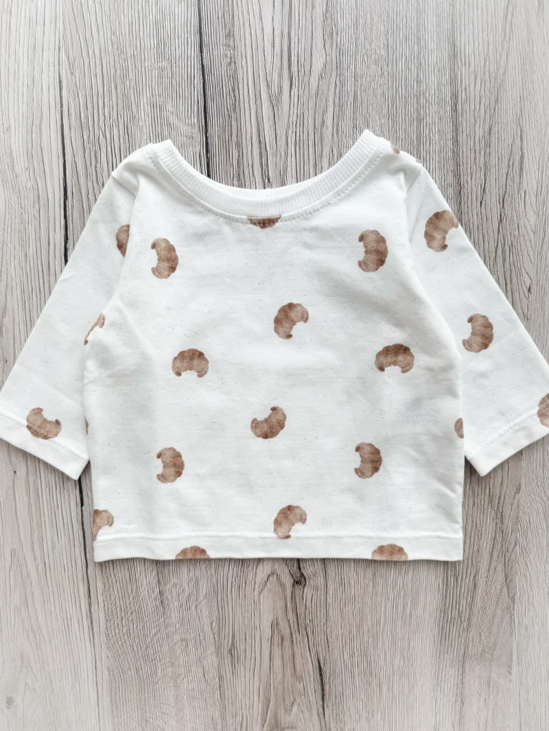 Handmade Baby Langarmshirt | Oversized | Croissant | Größe 62/68