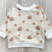 Handmade Baby Pullover | Oversized Sweater | Äpfel | Größe 68/74