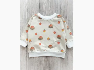 Handmade Baby Pullover | Oversized Sweater | Äpfel | Größe 68/74