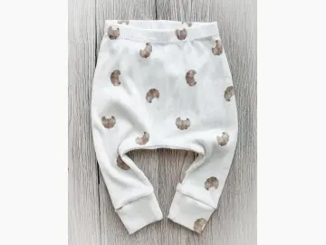 Handmade Baby Hose | Slim Pants | Croissant | Ribjersey | Größe 62/68