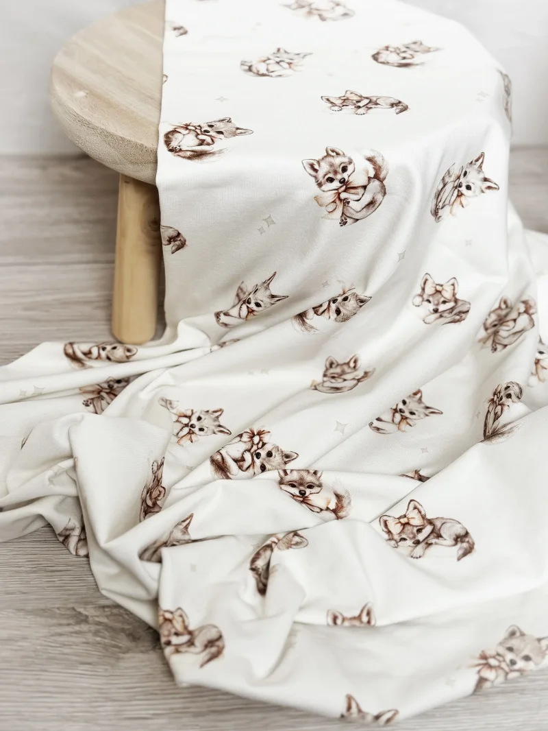 Jersey Wölfchen Creme | Meterware